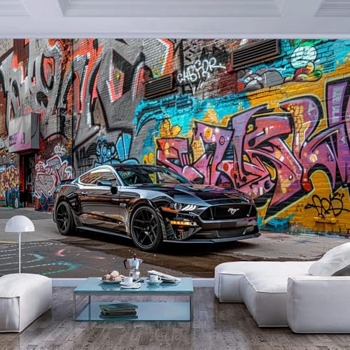 Autoadhesivo Removible fotomurales decorativos pared 3d grafitis callejeros de coches deportivos restaurante oficina habitación los niños familiar pasillo tapiz artístico murales Pintura Arte Sala