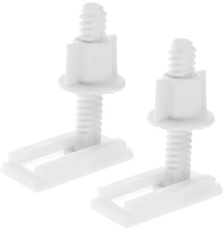 SHINEOFI 2 Pièces Kit de Boulons Écrous Universels pour Siège de Ensemble de Vis Plastiques Embouts Caoutchouc pour Installation Rapide Remplacement des Accessoires de Wc