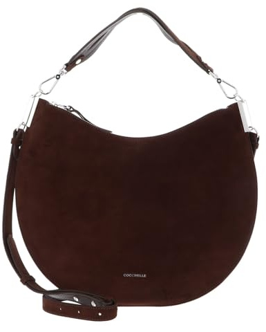 Coccinelle Sunup Suede Shoulder Bag Brunette