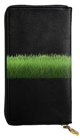 GGNKDL Lush Zwiebeln Druck Damen Leder lange Handtasche große Kapazität Kreditkarte Reißverschluss Tasche