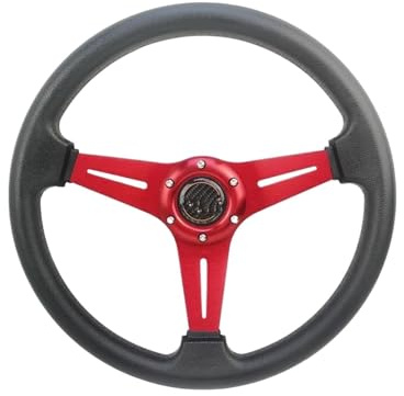 VAHAKKRMVM Universelles 14 Zoll 350 Mm Auto Sportlenkrad Rennsport Auto Styling(ROT)