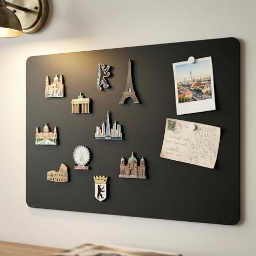 Qiytecno Magnettafel Schwarz aus Metall 60x90cm