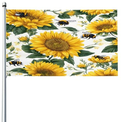 Bandiera BGOLS 3x5 piedi con girasoli gialli, resistente allo sbiadimento, con occhielli, ideale per decorazioni esterne, feste, bar, giardini, strade, prati, portici, balconi, interni ed esterni, fes