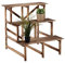 Outsunny Fioriera Portavasi a 3 Gradini in Legno di Abete in Grado di Supportare Fino a 80kg di Carico per Giardini, Terrazzi, Balconi e Appartamenti 80x80x78cm