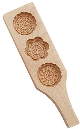 Handgeschnitzte hölzerne Mehrform-Plätzchen-Biskuit-Formen Bakeware-Gebäck-Formen mit Griff, # 04