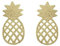 Goldene Ananas Ohrringe als tropischer Schmuck Ohrstecker in trendigen Pineapple Motiv, 18k vergoldet