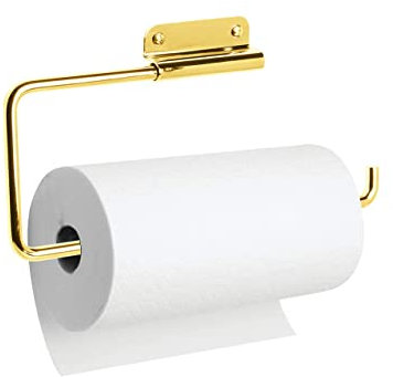 ARSUK porta rotolo da cucina, porta scottex da Parete Acciaio Inossidabile 29 x 0,75 x 13 cm (Ottone)