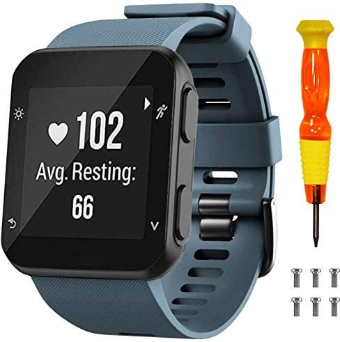NotoCity Armband für Garmin Forerunner 35/Approach S10, Quickfit Silikon Armbänder Kompatibel mit Garmin Forerunner 35,Mehrfache Farben (Schiefer)