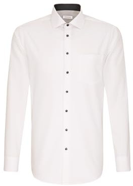 Seidensticker Herren Business-Hemd - Regular Fit - Bügelfrei- Kent-Kragen - Langarm - 100% Baumwolle Weiß (Weiß 01) 42