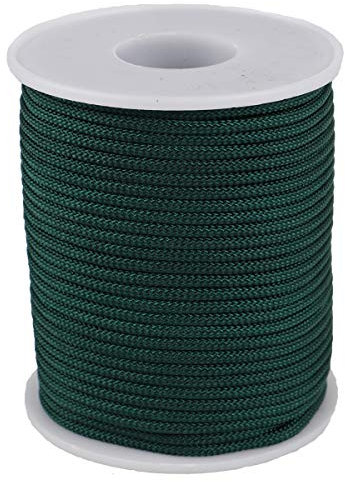 Corda di Filo di Nylon con Filo per Spago per Gioielli con Bracciale per Collana (2mm-98feet, Verde scuro)