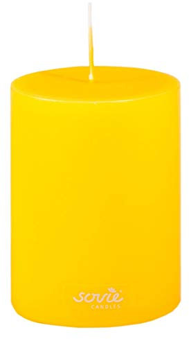 Mank Stumpenkerze Senfgelb, Ø 70 x 100 mm - Brenndauer ca. 52 Stunden