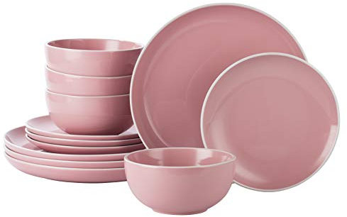 Waterside - 12 Piece Bubble Gum Pink Dinner Set