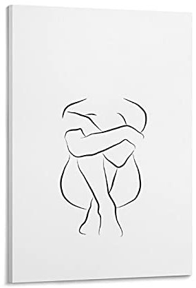 Elegante Linienzeichnung, modernes Kunst-Poster, Squat Down Isla, Wandkunst, Bild, Malerei, Poster, Kunstwerke, Schlafzimmer, Wohnzimmer, Dekoration, 40 x 60 cm