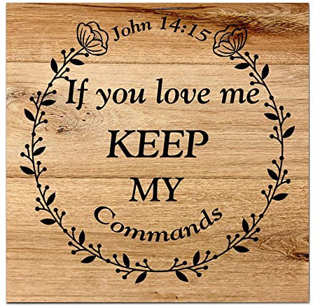 Holzschild mit Aufschrift If You Love Me Keep My Commands, Aufschrift Santa Stop Here, für Krippe, Veranda, zum Valentinstag, kein Verblassen, Mode-Comic für Babys erstes Weihnachten