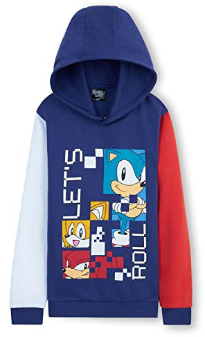 SONIC THE HEDGEHOG Felpa Bambino - Felpa con Cappuccio 4-12 Anni Felpe Ragazzo in Cotone Abbigliamento Sonic Ufficiale Regali per Gamer (Multicolore, 11-12 Anni)