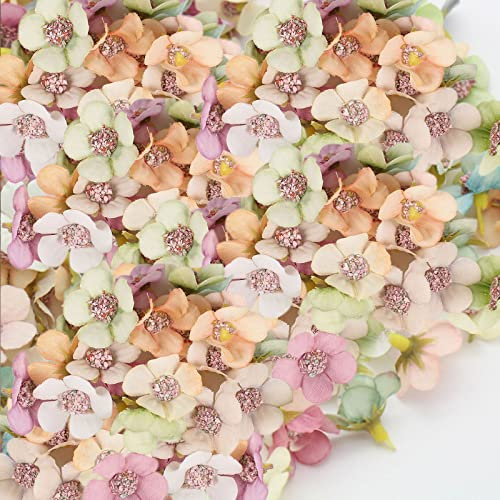 Qunkun 100 Stück Künstliche Blumen, Gänseblümchen Blütenköpfe, Kunstblumen, Seide Kunstblumen Köpfe Deko, Kunststoffblumen Bunt, für Hochzeit Feste Partei DIY Girlande Kopfschmuck Basteln