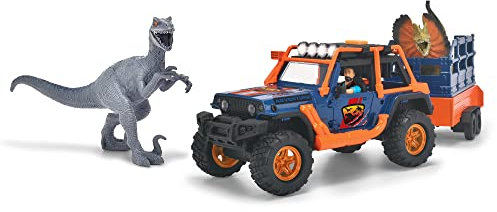 Dickie Toys - Dino Commander (40 cm) - Spielzeug-Auto „Jeepster Commander inkl. Anhänger mit Figur Plus 2 Dinosaurier - Spielzeug für Kinder ab 3 Jahren, Mehrfarbig, 203837024