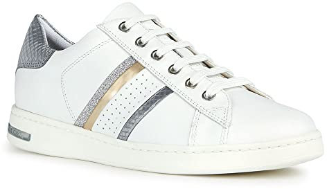 Geox Damen D Jaysen Sneaker,White Silver,35 EU
