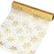 Tischläufer Weihnachten Schneeflocke, Tischband Transparentes Gold, 28 cm x 5 m Tischband Organza für Weihnachten Geburtstage Adventszeit Geschenk DIY