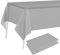PLULON Tischdecke aus Kunststoff, 2 Stück, grau, 137 x 274 cm, rechteckig, Tischdecke für Babyparty, Partyzubehör, Hochzeit, Geburtstag, Party, Zuhause, Tischdekoration