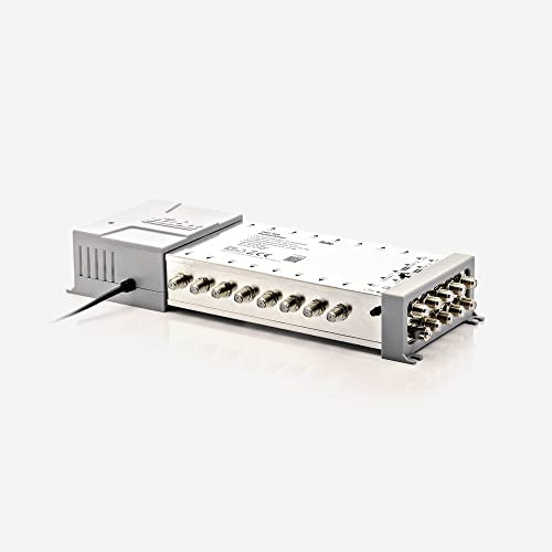 Fuba FMT 916 Multischalter 9/16 - SAT Multischalter 16 Teilnehmer/Receiver/TV für 2 Satelliten mit Energiesparnetzteil - Multiswitch Quattro- und Quad-LNB tauglich (digital, HDTV, UHD 4K/8K tauglich)