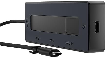 HP - PC 4K USB-C Multiport Hub, All in One Cable, Up to 65W Power, 4 USB-C Ports with Speed up to 10Gbps, Compatible with Windows 10, Windows 11, WoA, ChromeOS, Android, MacOS, iPadOS, Black