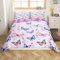 Set de ropa de cama reversible de 2 piezas con funda de edredón individual para niñas y niños, diseño de mariposas, 135 x 200 cm, con 1 funda de almohada, estampado floral brillante
