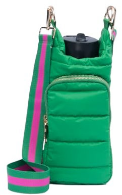 WanderFull HydroBag Original HydroBag Porte-bouteille d'eau jusqu'à 946 ml avec sangle, sac mains libres, sac de transport pour bouteille d'eau avec poche pour téléphone – Vert Kelly mat avec sangle