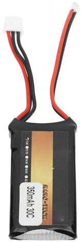 Dilwe 7,4 V 350 MAh 2S Lipo-Akku, Li-RC-Auto-Lipo-Akku für AXIAL SCX24 90081 C10 1/24 RC-Fernbedienungsauto-Ersatzteile