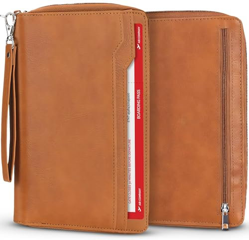 Navaris Reiseorganizer - Reisepass Tasche für die ganze Familie - Reiseunterlagen Organizer - Reisedokumententasche - Passport Tasche - Für 6 Pässe - Kunstleder
