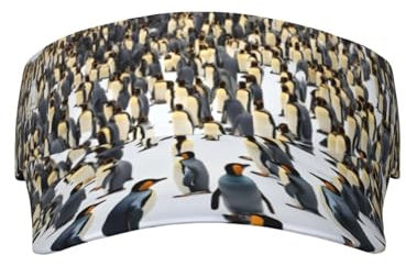 FRESQA Sportlicher Sonnenhut mit echter Schweizer Kuh, Unisex, verstellbar, offener Hut, vielseitiger Lauf- und Outdoorhut, Pinguine im Schnee, One size