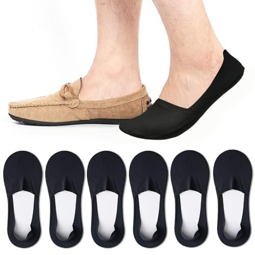 Caudblor 6 Paar Sneakers Socken Sportsocken Herren Robust Vielseitig Immer Passend Füßlinge Baumwolle Unsichtbare Socken Schwarz 40-43 44-47