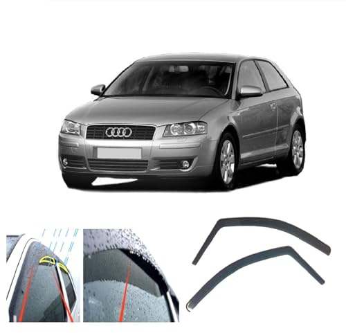 AC WOW 2 x Windabweiser kompatibel mit Audi A3 3-Türer Schrägheck 2003 2004 2005 2006 2007 2008 2009 2010 2011 2012 2013