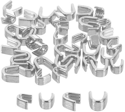 QUARKZMAN 40 Stück Reißverschluss Stopper Schieberhalter #3#5 U Form Stopper Reissverschluss Zipper Ersatz für Taschen Mäntel Jacken Geschlossene Zipper, Silberton (je Größe 20 Stück)
