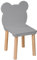 PlayPals Furniture kinderstuhl - holzstühle Kinder für EIN 2-7 Jahre, Toddler Chair - Kindersitzmöbel Stuhl, kindersessel kinderzimmer möbel grau Bär Bear