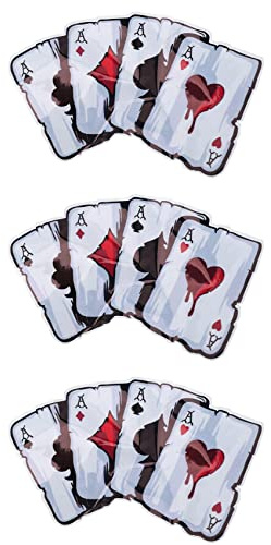 3 x Auto-Aufkleber, lustiges Poker-Muster, , Fahrzeug, Karosserie, Fenster, reflektierende Aufkleber, Dekoration