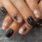 Caiguuer 24pcs fantômes citrouille araignée toile Halloween faux ongles crâne noir court faux ongles femmes et les filles presser les ongles (A, Une taille)