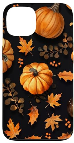 Herbstblätter und Kürbisse Muster Halloween Herbst Hülle für iPhone 13