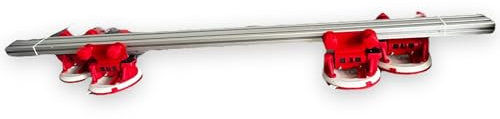Mini alzacristalli a 4 ventose elettriche - per piastrelle XXL - Potente adesione elettrica - Posa grandi formati fino a 180 cm - Struttura in metallo rinforzata - Piastrelle Pro