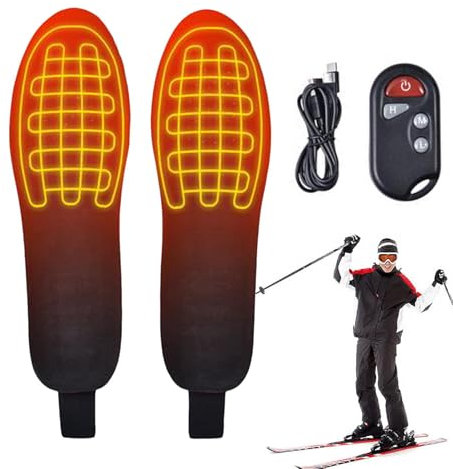 Elektrisch beheizte Einlegesohlen, wiederaufladbare beheizte Einlegesohlen - Atmungsaktive Heizindole - Warme beheizte Einlegesohlen für Männer und Frauen, wiederaufladbare elektrische Einlegesohlen m