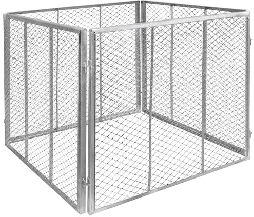 Komposter Stahl verzinkt Kompost Metallkomposter Kompostbehälter Kompostgitter 80 x 80 x 70 cm Garten Gitter Kompost Kompostierer V2Aox