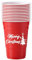 Komonee 12 x Christmas Red Cups 16oz 500ml Wide Rimmed Disposable American Xmas Party Cups USA Adult Novelty Plastic Glass Design 3