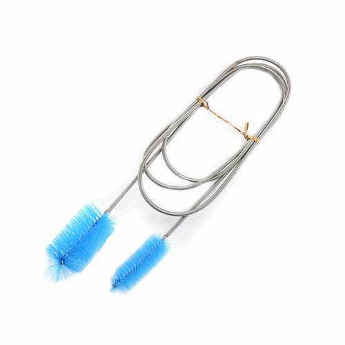 Bottle Brush Double Tube Cleaning Set Long Handle Bottle Cleaner for Washing Narrow Neck Beer Bottles Wine Decanter Vase Home Kitchen Sink Cleaning (Blue)