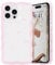 L-FADNUT Bow Case for iPhone 15 Pro Max, Curly Wavy Frame Cute Girly Bow Ribbon Pretty Phone Case, Soft Wave Clear Slim Silicone Shockproof Anti-scratch Cover for Women Girl, Big Heart