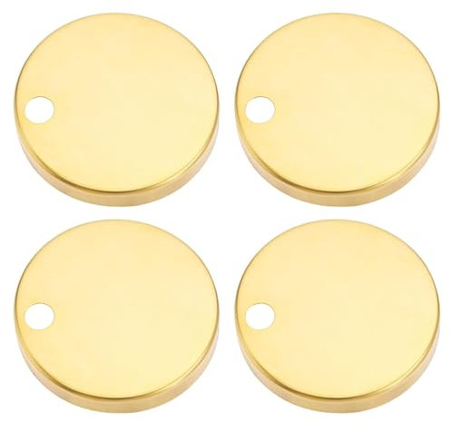 HAFRILY 4Pcs 60mm Toilet Seat Hinges Cover Stainless Steel Toilet Seat Hinge Fixings Covers for Toilet Blind Holes Gold
