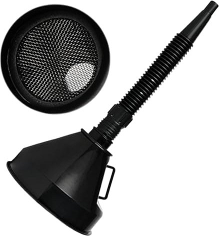 Funnels para uso automotriz, embudo de aceite flexible de boca ancha con mango de embudo de plástico con manguera y filtro para cambio de aceite para gasolina diesel combustible gran embudo