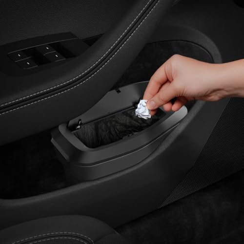 Spigen Tesla Model 3 Highland (2024–2025) Poubelle Voiture avec 50 Sacs, Mini Poubelle pour Portière Avant Côté Conducteur, [Design peu encombrant], Accessoire Tesla