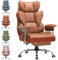 GTPLAYER Silla Gaming, Ergonómica Silla de Oficina con Soporte Lumbar con Muelles Ensacados, Asiento Ancho con Reposabrazos Suave y Reposapiés, Ajustable en Altura, Cuero sintético Marrón