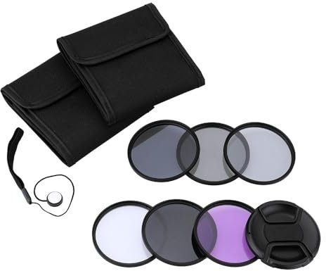 55 mm UV+CPL+FLD+ND(ND2 ND4 ND8) Fotografia Filtro Set Filtro Ultravioletto Circolare-Polarizzatore Fluorescente Densità Neutra Filtro per Nikon Canon Sony Pentax DSLR
