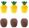 Mtbricey Vasos hawaianos Luau de coco y piña para bebidas hawaianas Luau tropicales, vasos reutilizables de plástico en forma de coco y piña para playa, verano, fiesta tropical hawaiana
